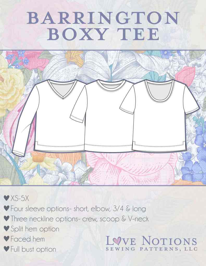 Barrington Boxy Tee Line Drawing from Love Notions